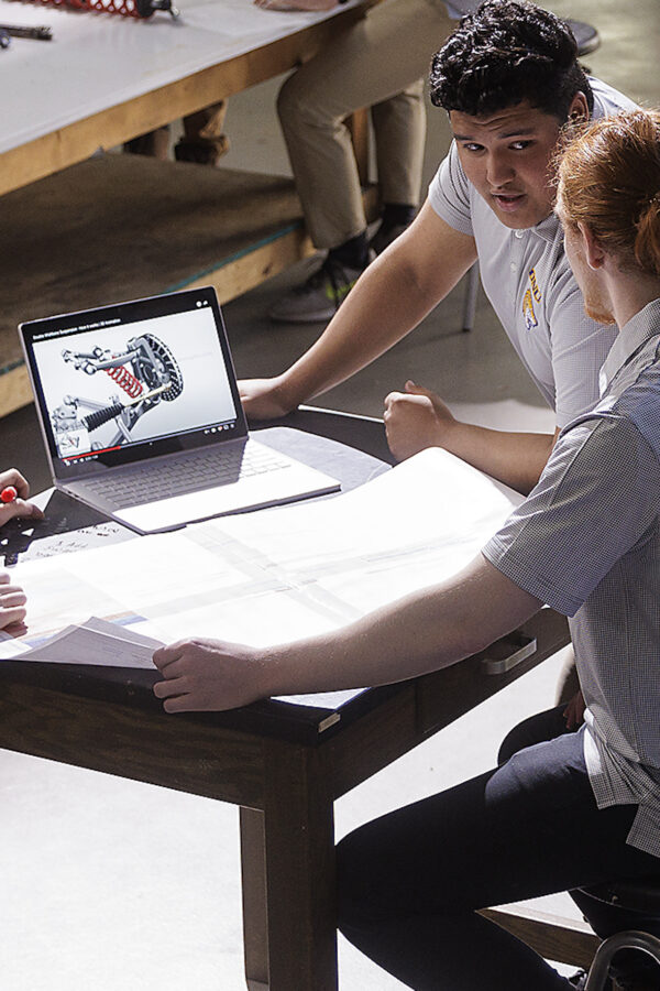 Engineering students work in the Reed Hall of Science