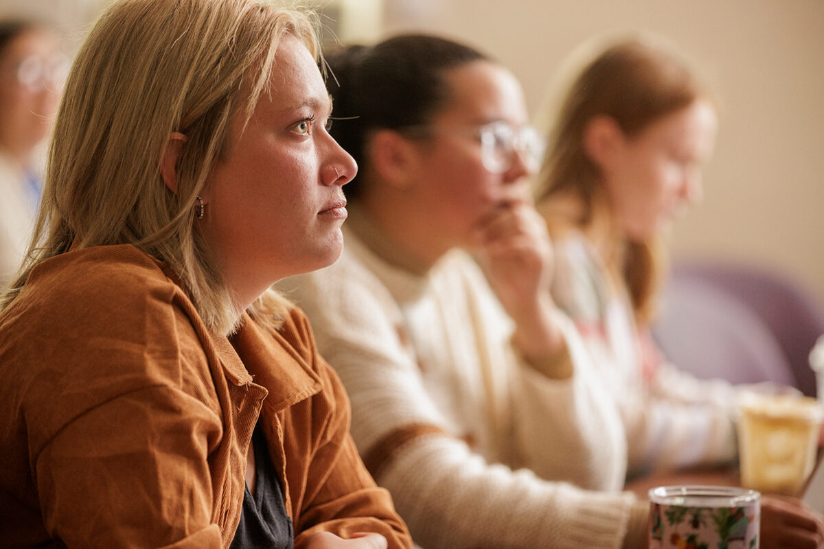 Close up photo of a female student in a classroom