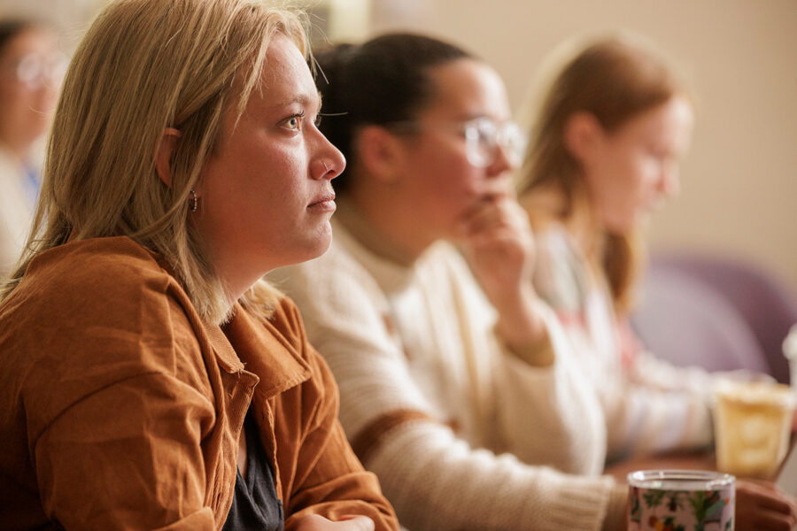 Close up photo of a female student in a classroom