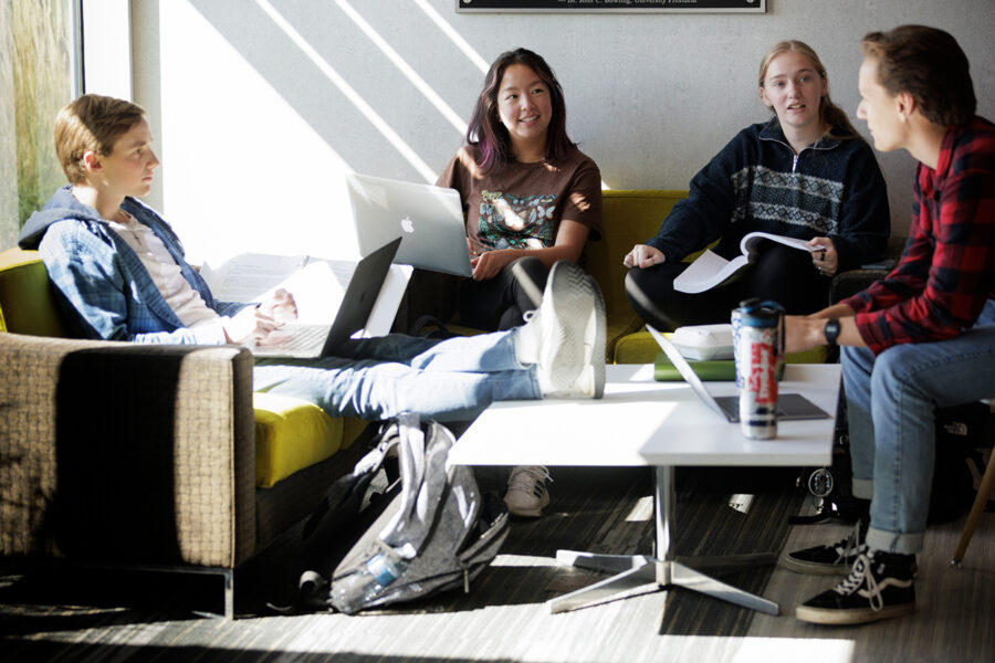 Group of students in lounge area