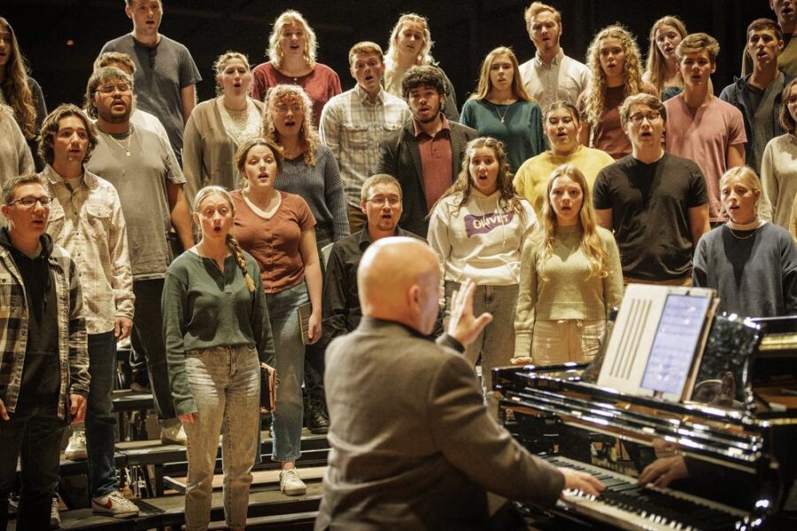 Choir performing