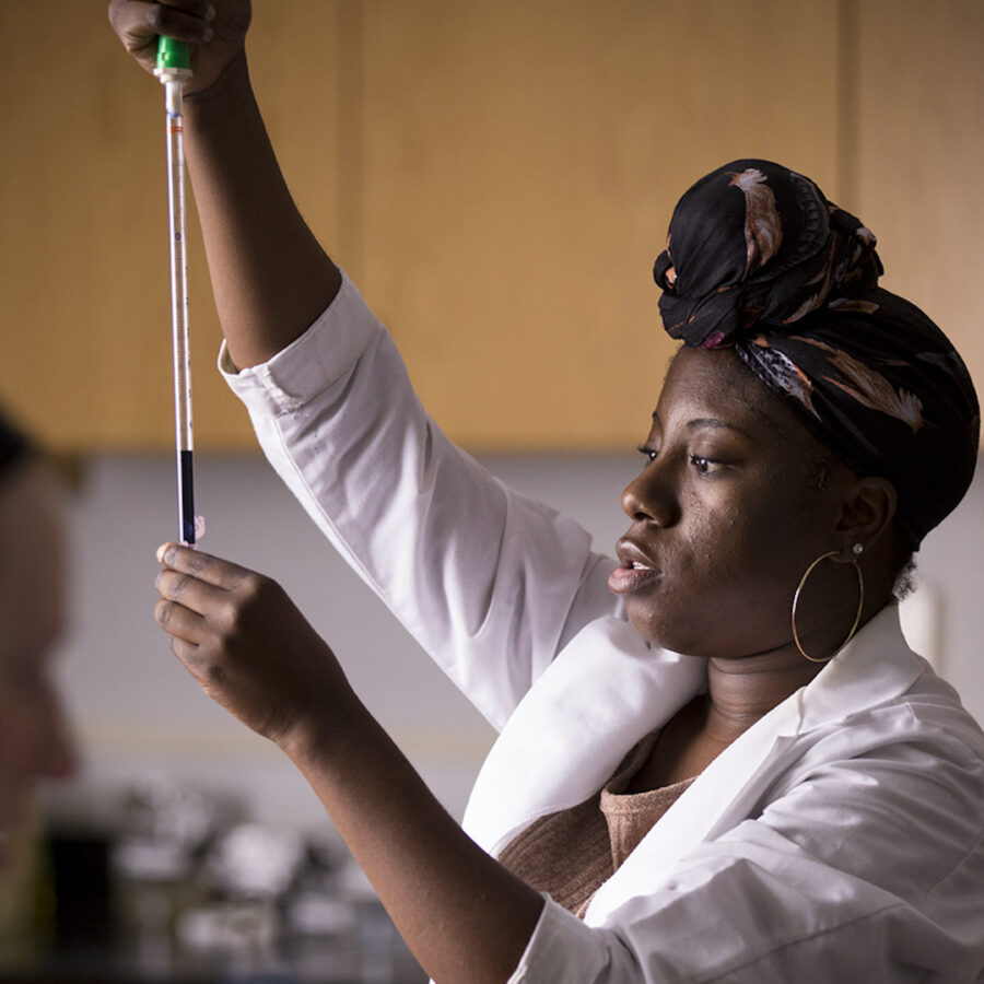 Student pipetting