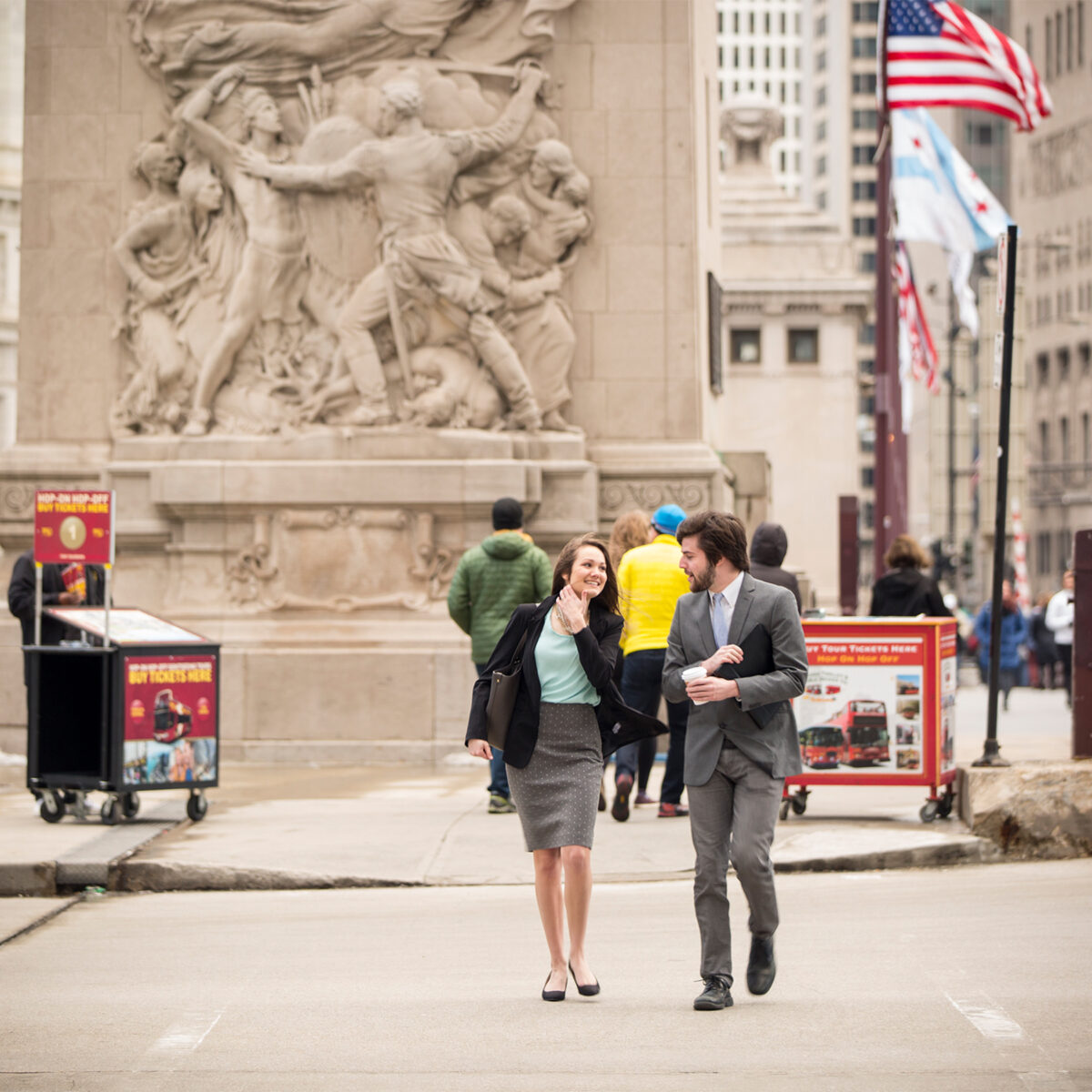 Two students engaging in conversation