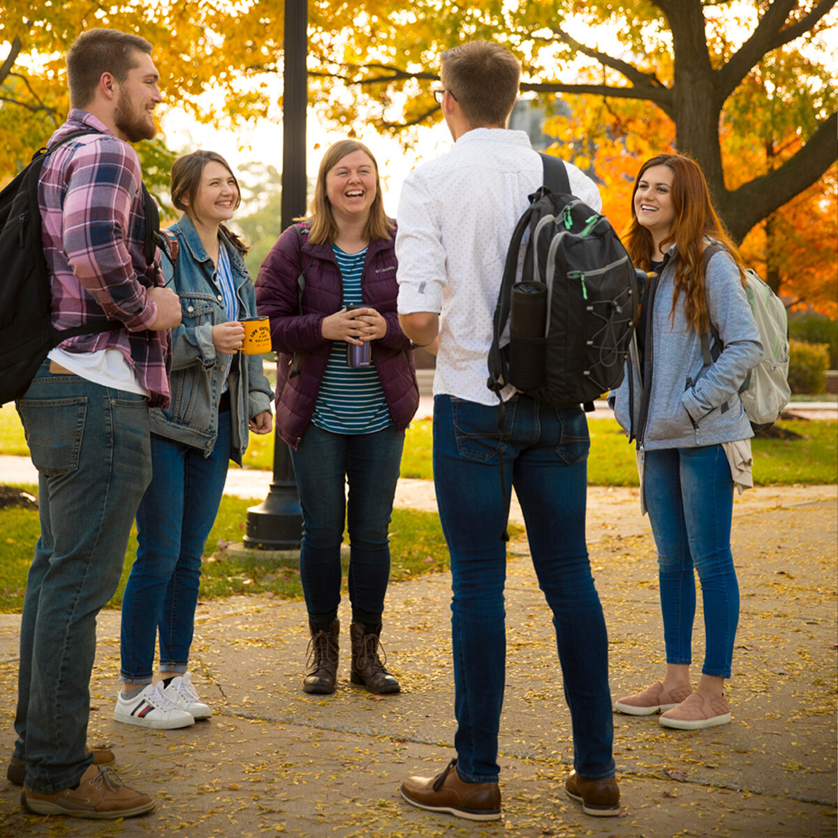 Group of laughing students