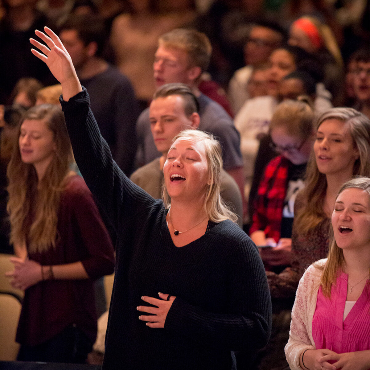 Singing young adult