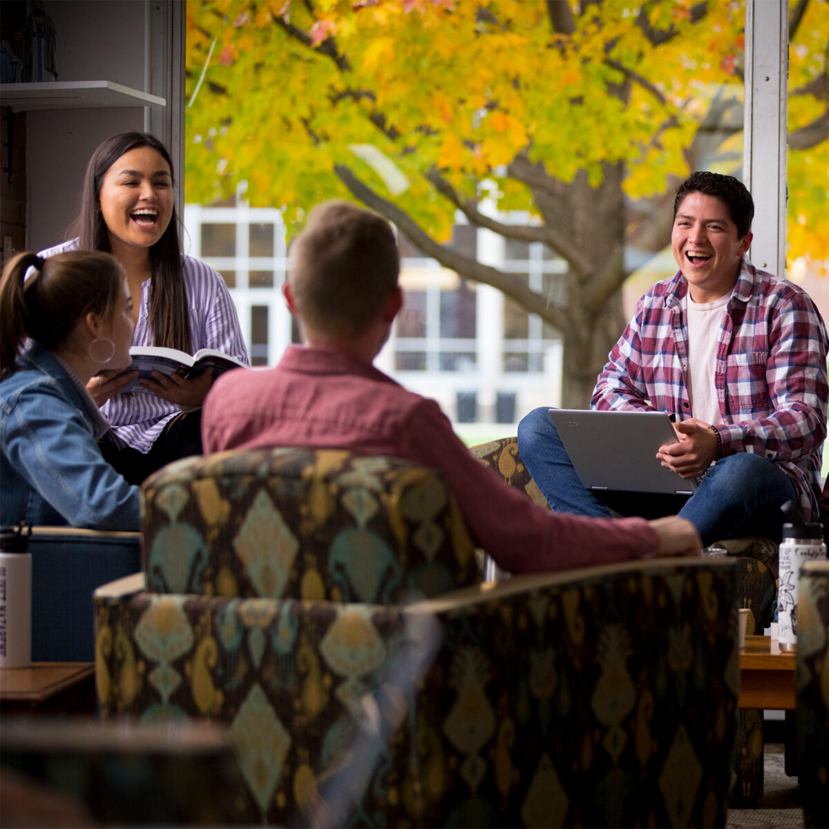 Group of laughing students