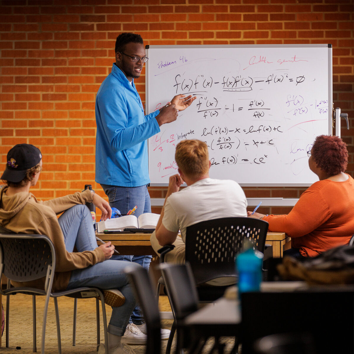 Mathematics teacher in a classroom