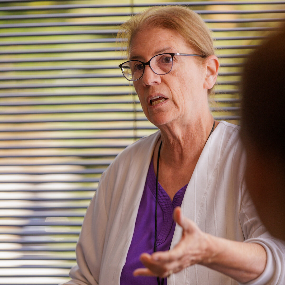 Female nursing prof teaching