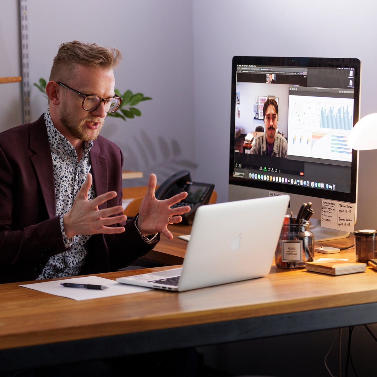 Image of young professional on a video call