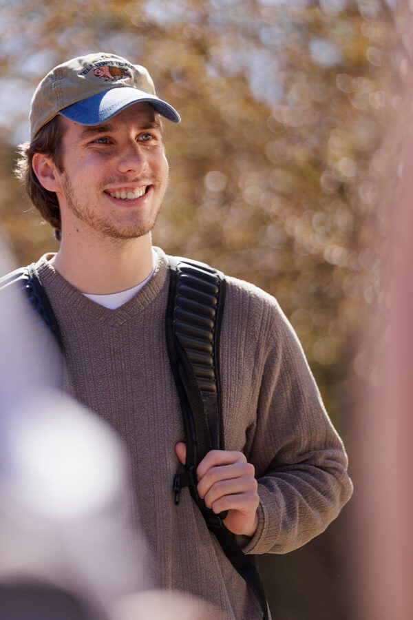 Smiling male student