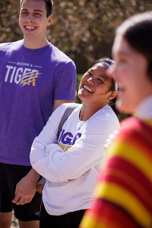 Close up image of laughing female student
