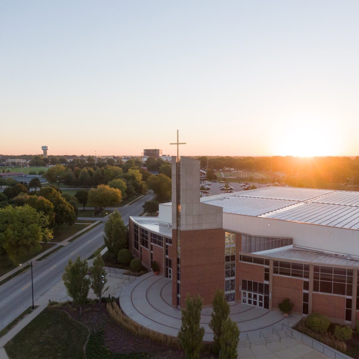 Aerial photo of Centennial Chapel