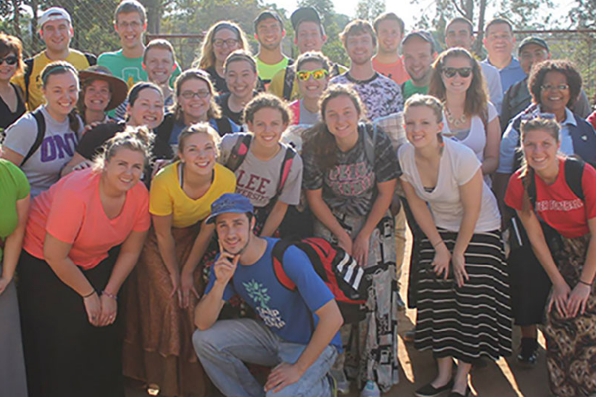 ONU Engineering students gathered for a group photo as "missioneers"