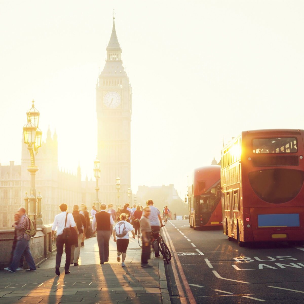 Students walking through the streets of London