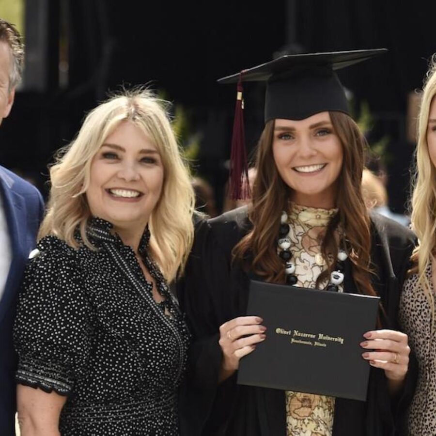 family of four at Commencement