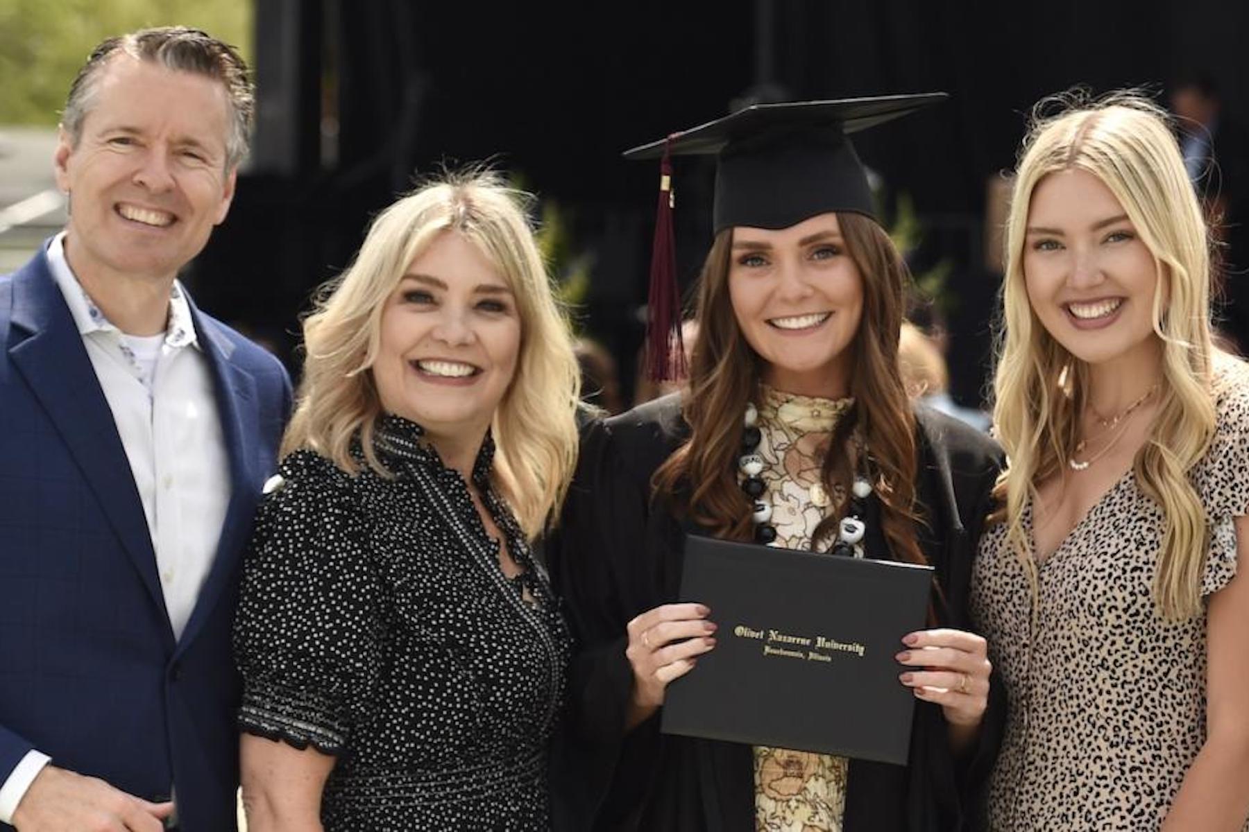 family of four at Commencement