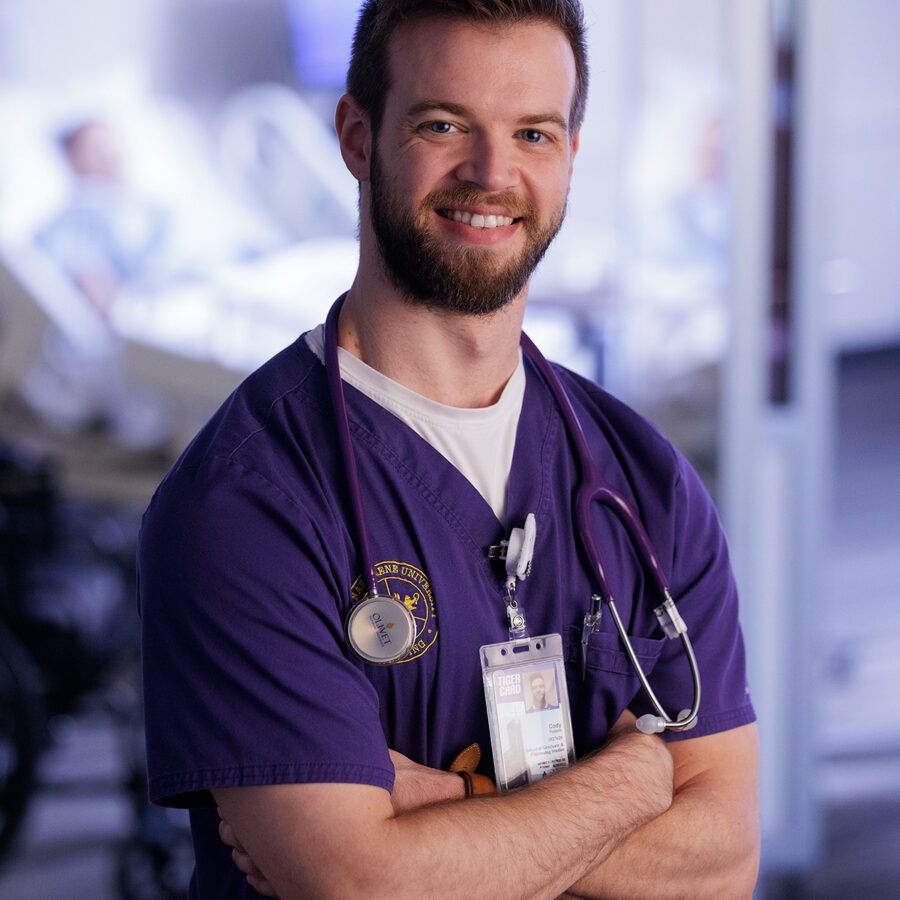 male nurse posing for camera
