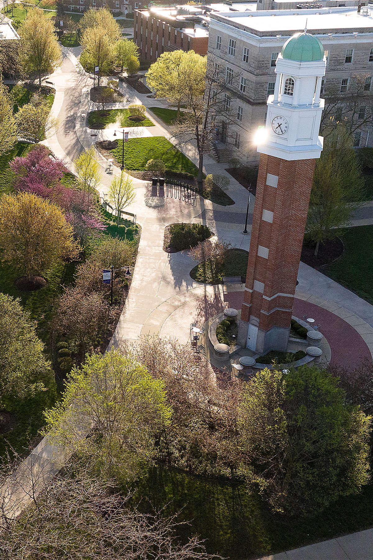 Aerial photo of the Melby clocktower