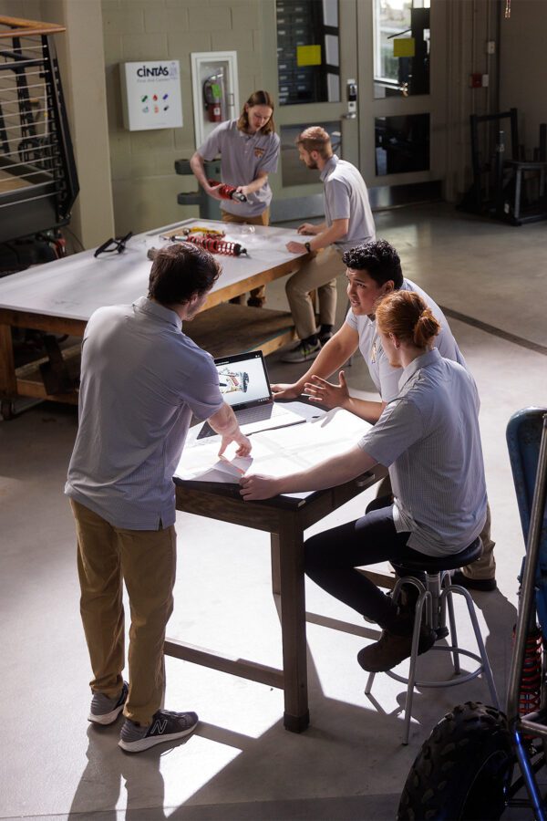 Group of students in engineering lab