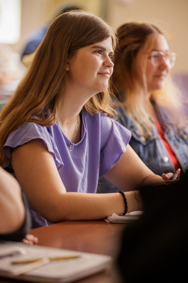 Female student in a classroom