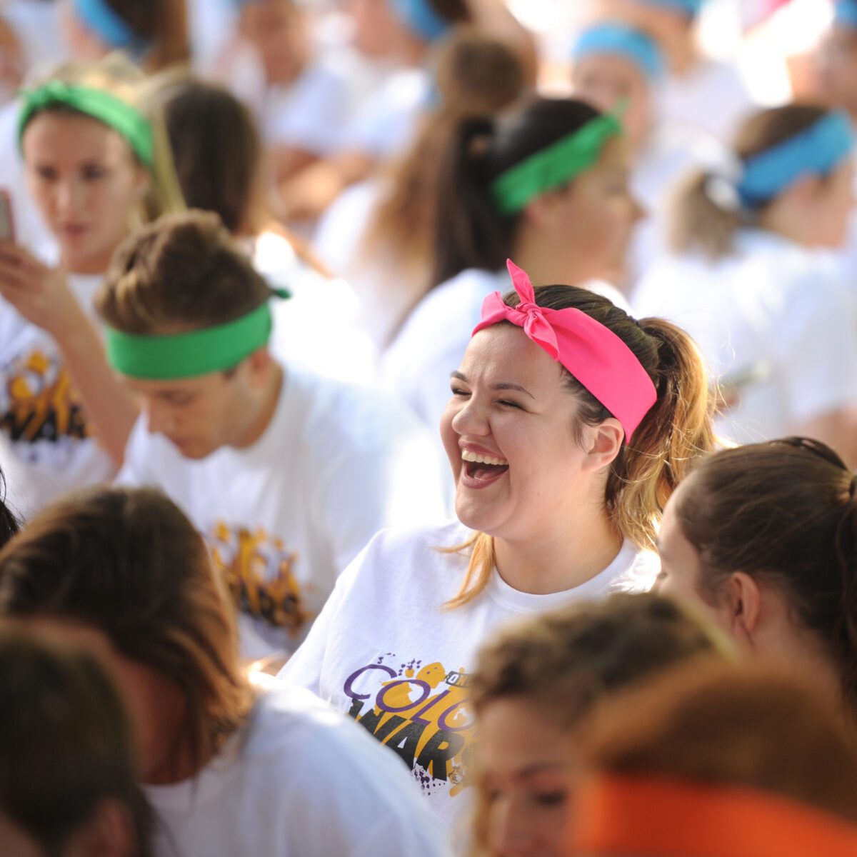 Smiling female during campus event