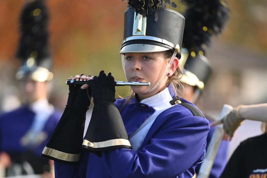 Flutist in marching band
