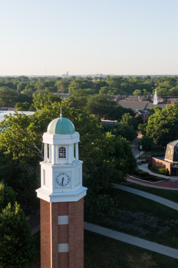 Aerial photo of the Melby Clocktower