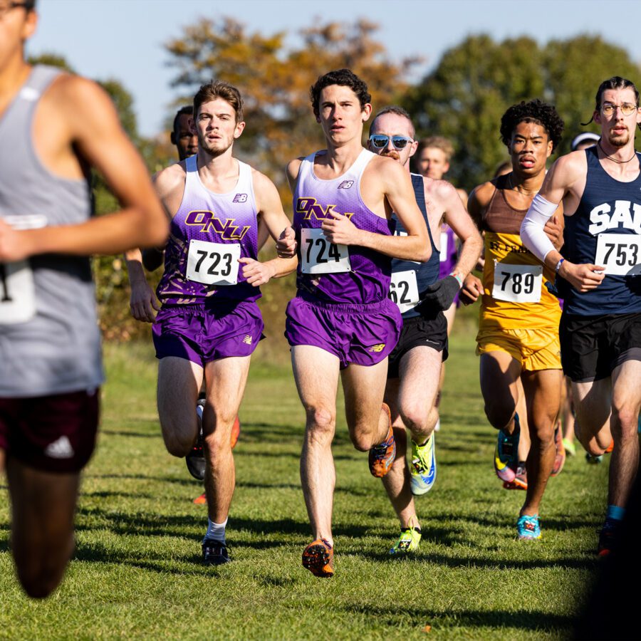 Men's cross country runners in action