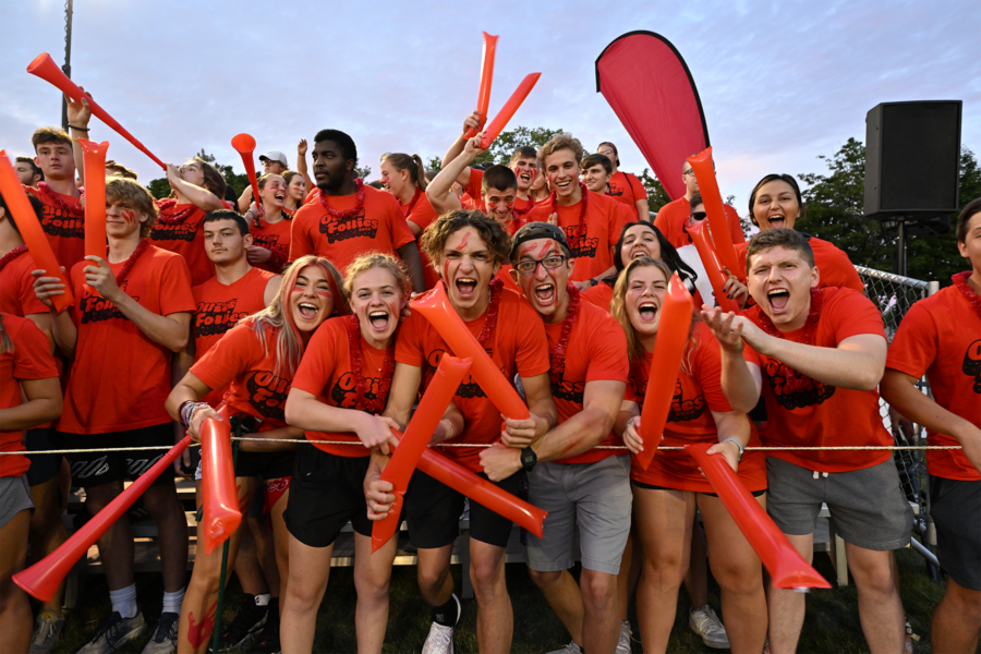 Group of cheering juniors during Ollies Follies.