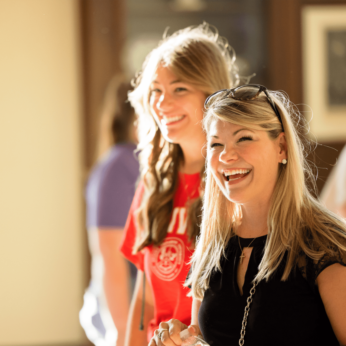 Mother and daughter during orientation