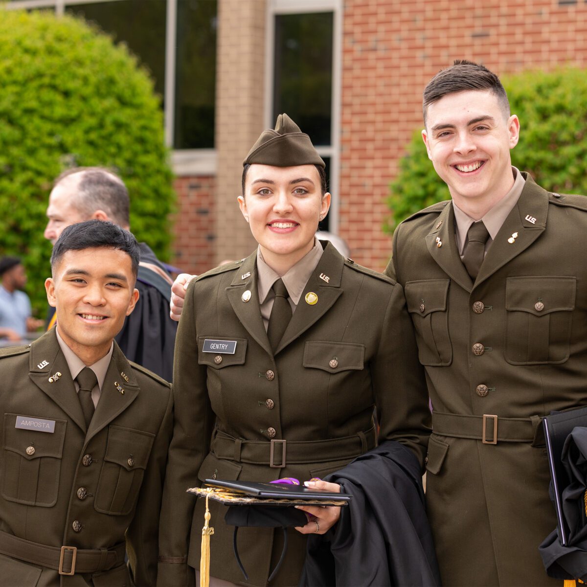 Group of three ROTC inductees
