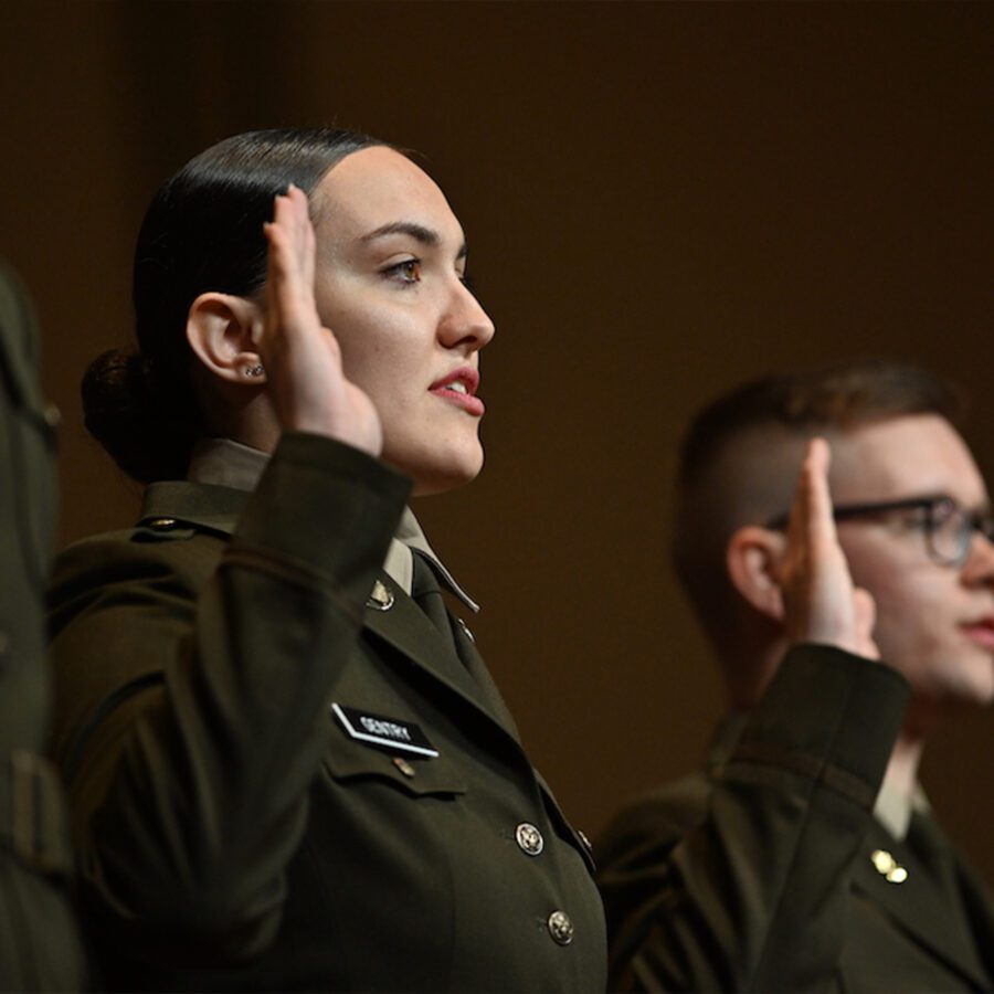 Portrait of ROTC inductee