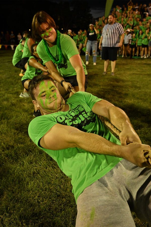 Students having fun in tug of war during Ollies Follies