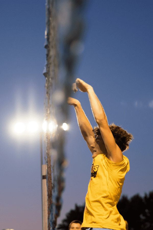 Young man playing volleyball