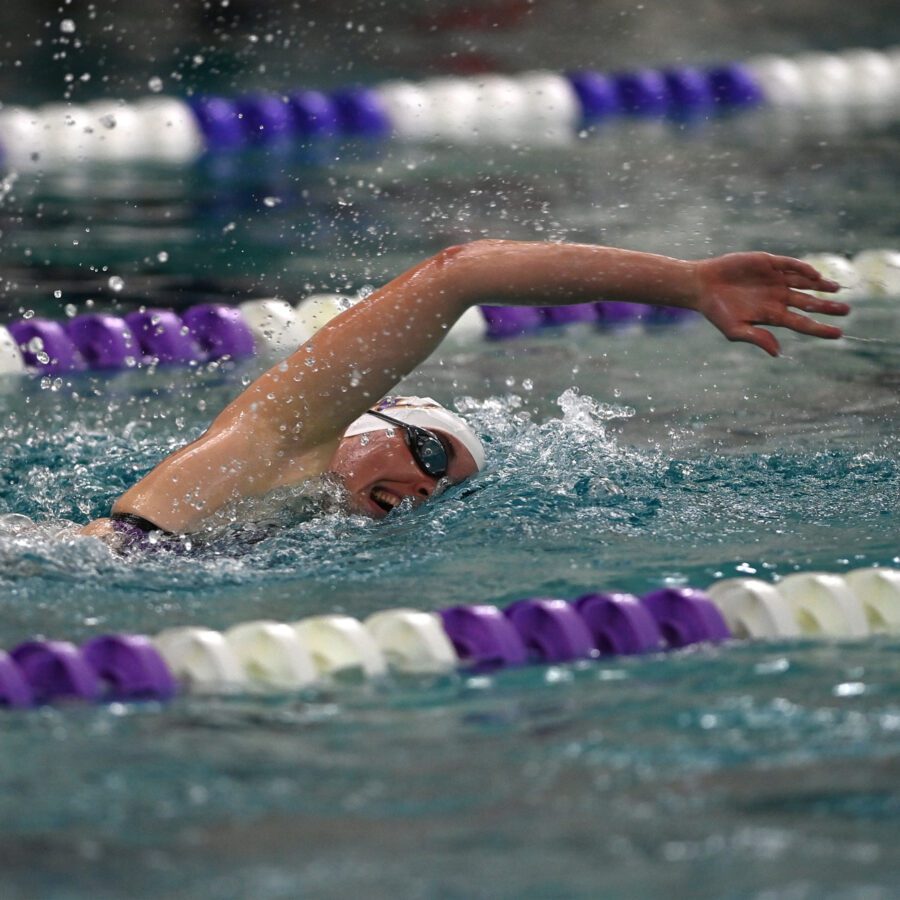 Women's swim athlete in action
