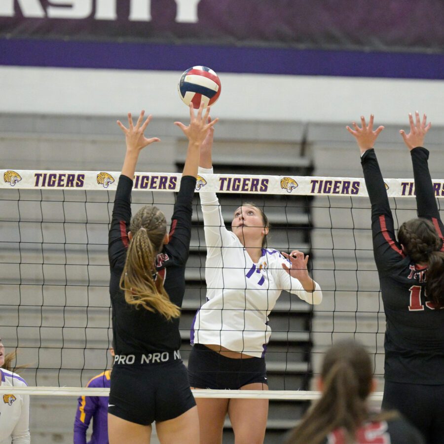 Women's volleyball player in action