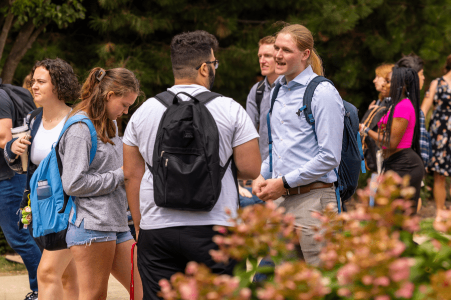 students on campus