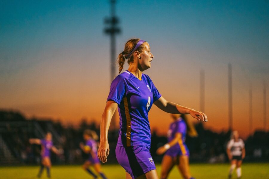 ONU women's soccer player on field