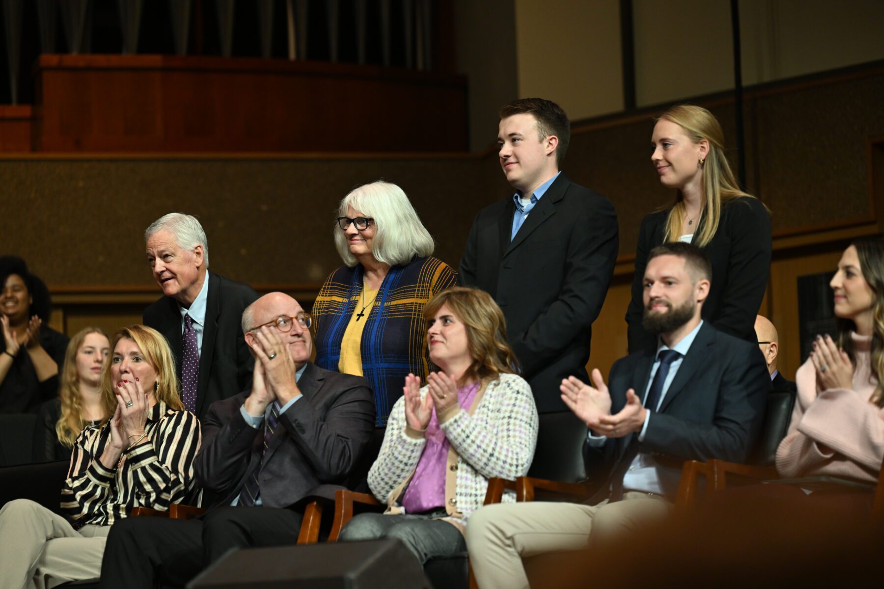 Students and Alumni are recognized during chapel service.