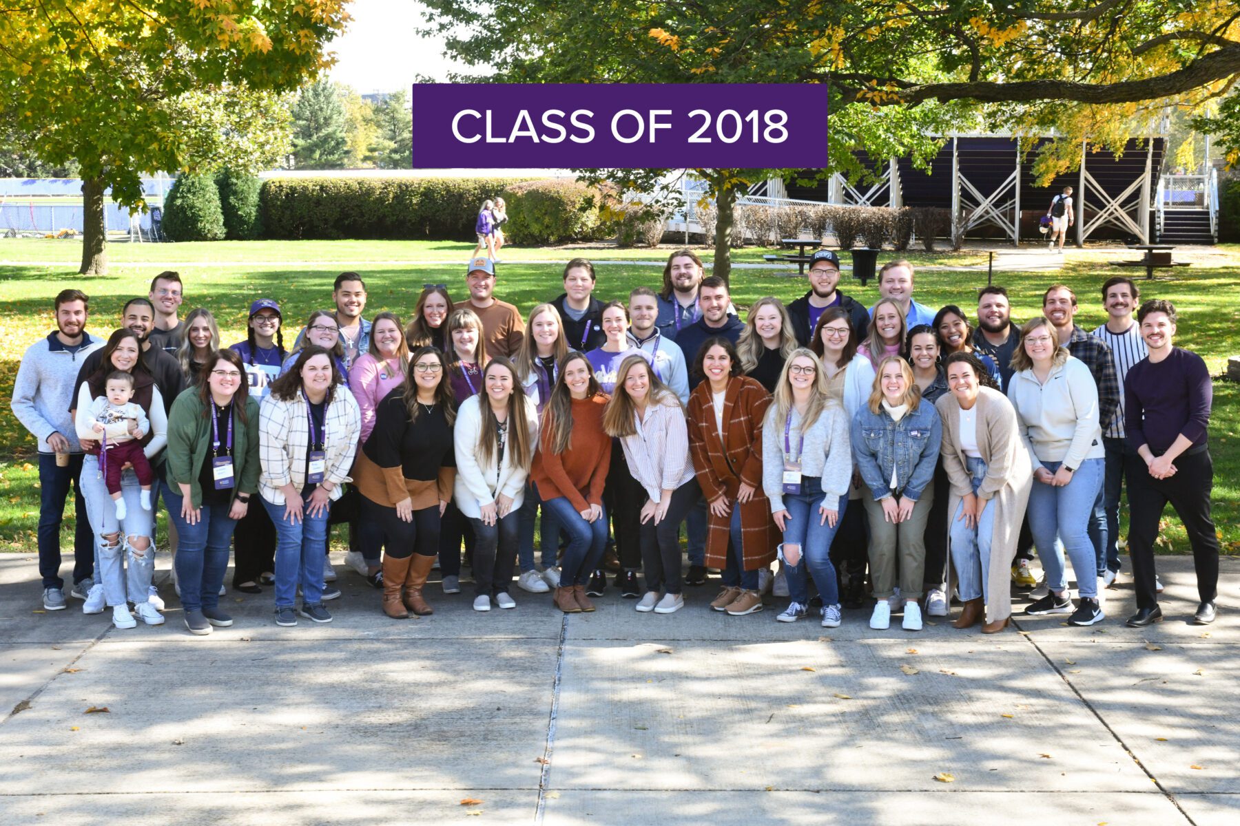Those who came for the class reunion of 2018 pose for a group photo.