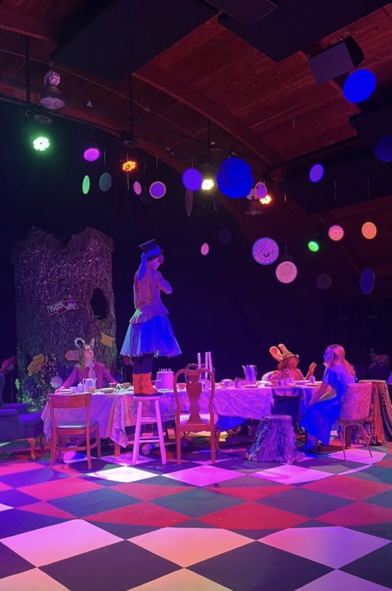 Alice in Wonderland blackbox theatre set design