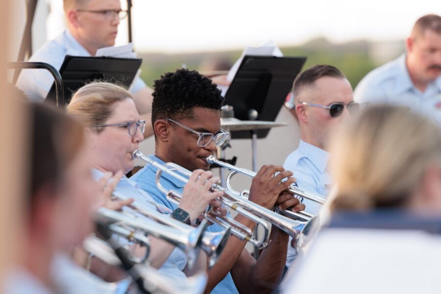 JaKobe Henry playing trumpet