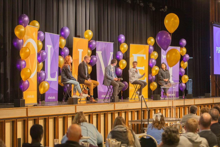 Purple & Gold Day panel on stage
