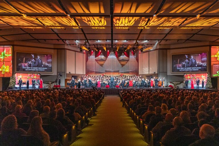 School of Music students performing on stage in Centennial Chapel