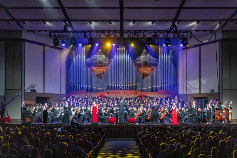 School of Music students performing on stage in Centennial Chapel