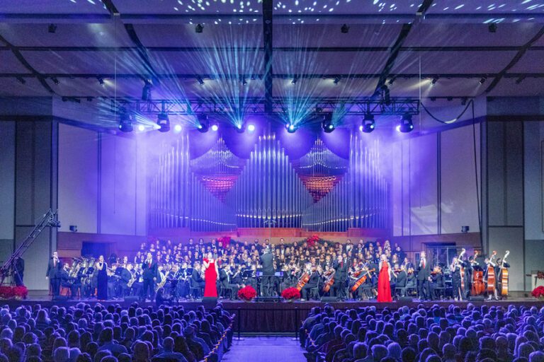 School of Music students performing on stage in Centennial Chapel