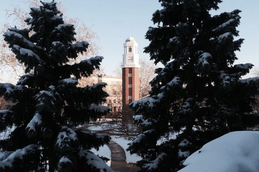 Winter scene on campus