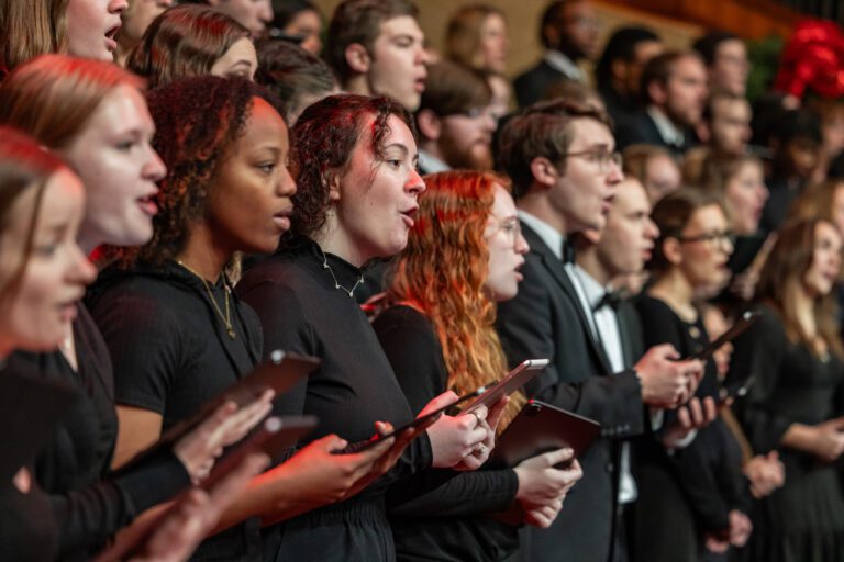 choir students singing