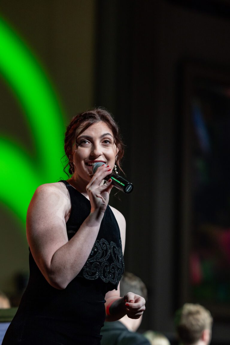 female soloist singing