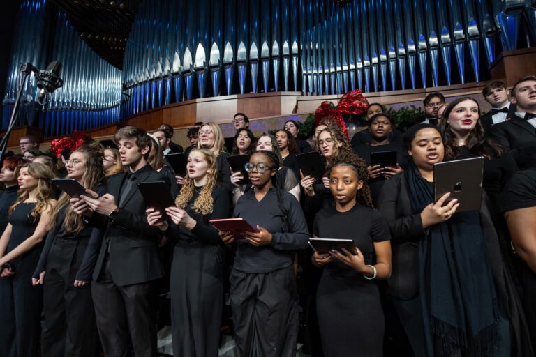 choir students singing